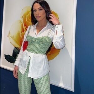 New Zara Set | Print Top & Highrise Pant Set